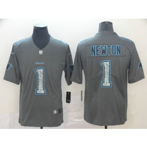Nike Panthers 1 Cam Newton Gray Static Vapor Untouchable Limited Men Jersey