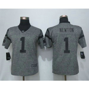 Nike Panthers 1 Cam Newton Grey Gridiron Grey Women Limited Jersey