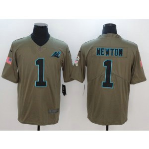 Nike Panthers 1 Cam Newton Olive 2017 Salute To Service Limited Men Jersey