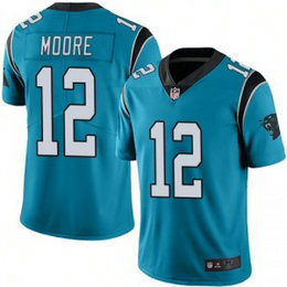 Nike Panthers 12 DJ Moore Blue Vapor Untouchable Limited Men Jersey