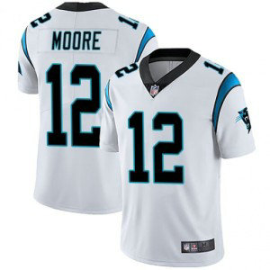 Nike Panthers 12 DJ Moore White Vapor Untouchable Limited Men Jersey