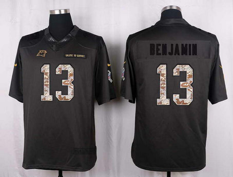 Nike Panthers 13 Kelvin Benjamin Anthracite Salute To Service Limited Jersey