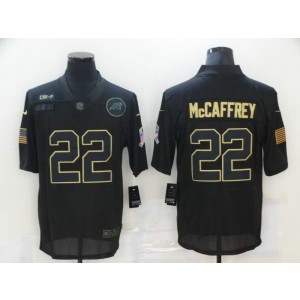 Nike Panthers 22 Christian McCaffrey 2020 Black Salute To Service Limited Men Jerseys