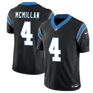 Nike Panthers 4 Tetairoa McMillan Black 2025 Draft F.U.S.E. Vapor Limited Men Jersey