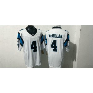 Nike Panthers 4 Tetairoa McMillan White 2025 Draft F.U.S.E. Vapor Limited Men Jersey