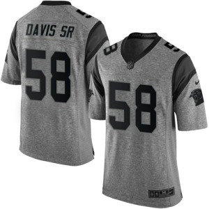 Nike Panthers 58 Thomas Davis Sr Men NFL Limited Gridiron Gray Jersey