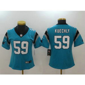Nike Panthers 59 Luke Kuechly Blue Vapor Untouchable Limited Women Jersey