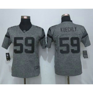 Nike Panthers 59 Luke Kuechly Grey Gridiron Grey Women Limited Jersey