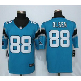 Nike Panthers 88 Greg Olsen Blue Limited Jersey