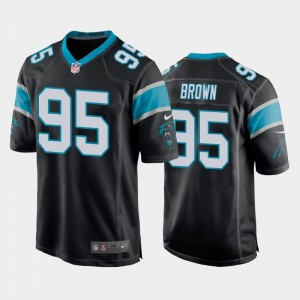 Nike Panthers 95 Derrick Brown Black 2020 NFL Draft Vapor Limited Men Jersey