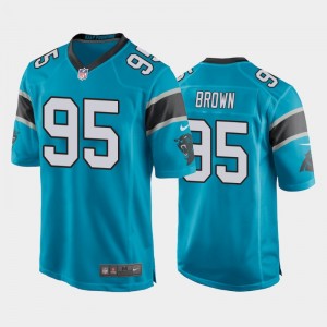 Nike Panthers 95 Derrick Brown Blue 2020 NFL Draft Vapor Limited Men Jersey