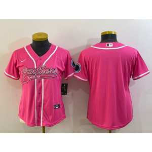 Nike Panthers Blank Pink Vapor Baseball Limited Women Jersey