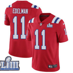 Nike Patriots #11 Julian Edelman Red Youth 2019 Super Bowl LIII Vapor Untouchable Limited