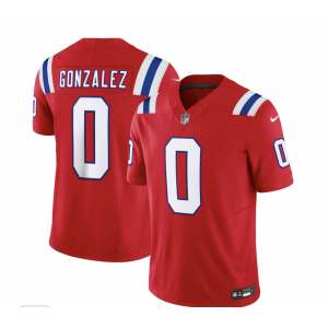 Nike Patriots 0 Christian Gonzalez Red F.U.S.E. Vapor Limited Men Jersey
