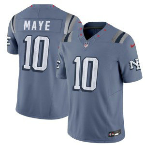 Nike Patriots 10 Drake Maye 2025 Rivalries F.U.S.E. Vapor Limited Men Jersey