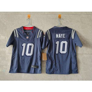Nike Patriots 10 Drake Maye Blue Rivalries F.U.S.E. Vapor Limited Youth Jersey Nike Patriots 10 Drake Maye Blue Rivalries F.U.S.E. Vapor Limited Youth Jersey