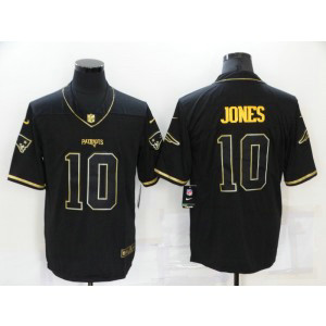 Nike Patriots 10 Mac Jones Black Gold Vapor Limited Men Jersey