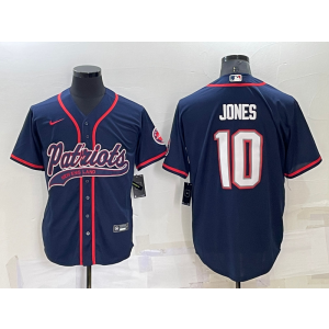 Nike Patriots 10 Mac Jones Blue Vapor Baseball Limited Men Jersey