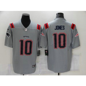 Nike Patriots 10 Mac Jones Grey Vapor Limited Men Jersey