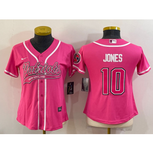 Nike Patriots 10 Mac Jones Pink Vapor Baseball Limited Women Jersey