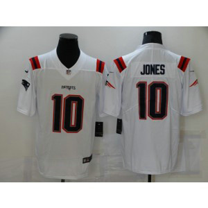 Nike Patriots 10 Mac Jones White 2021 Draft Vapor Limited Men Jersey