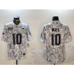 Nike Patriots 10 Maye Arctic Camo 2024 F.U.S.E. Salute to Service Limited Men Jersey (Runs Small)