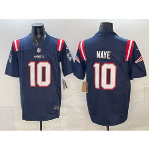 Nike Patriots 10 Maye Navy F.U.S.E. Vapor Limited Men Jersey