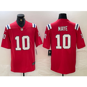 Nike Patriots 10 Maye Red Vapor Untouchable Limited Men Jersey