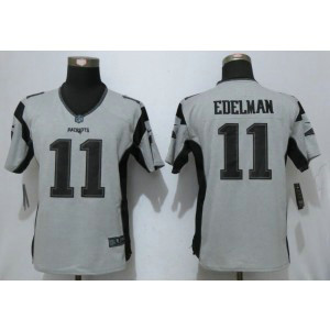 Nike Patriots 11 Julian Edelman Gray Gridiron II Women Limited Jersey