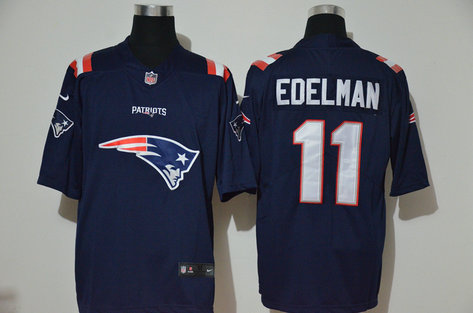 Nike Patriots 11 Julian Edelman Navy Team Big Logo Vapor Untouchable Limited Jersey