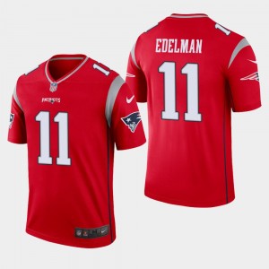 Nike Patriots 11 Julian Edelman Red Inverted Legend Men Jersey