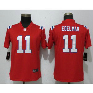 Nike Patriots 11 Julian Edelman Red Vapor Untouchable Limited Women Jersey