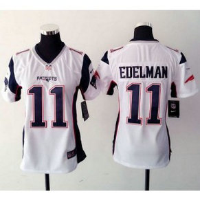Nike Patriots 11 Julian Edelman White Women's Stitched NFL New Jersey