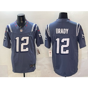 Nike Patriots 12 Tom Brady Blue 2025 Rivalries F.U.S.E. Vapor Limited Men Jersey