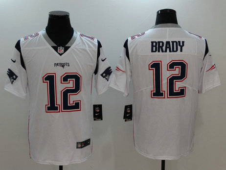 Nike Patriots 12 Tom Brady White Vapor Untouchable Player Limited Jersey