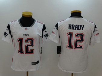 Nike Patriots 12 Tom Brady White Women Vapor Untouchable Player Limited Jersey