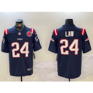 Nike Patriots 24 Law Blue Vapor Untouchable Limited Men Jersey