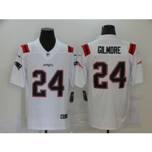 Nike Patriots 24 Stephon Gilmore 2020 New White Vapor Limited Men Jersey