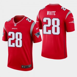 Nike Patriots 28 James White Red Inverted Legend Men Jersey