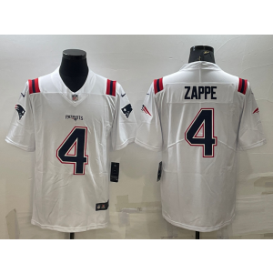 Nike Patriots 4 Bailey Zappe White Vapor Untouchable Limited Men Jersey