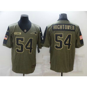 Nike Patriots 54 HIGHTOWER 2021 Olive Salute To Service Limited Men Jersey