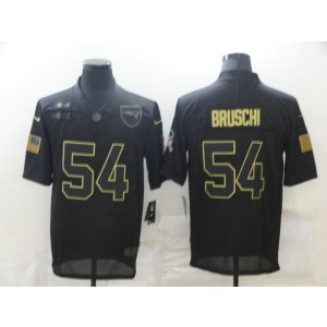 Nike Patriots 54 Tedy Bruschi Black 2020 Salute to Service Limited Men Jersey