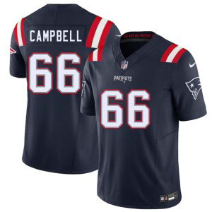 Nike Patriots 66 Will Campbell Navy 2025 Draft F.U.S.E. Vapor Limited Men Jersey