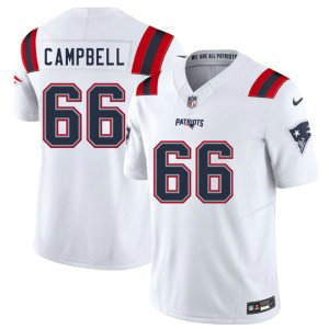 Nike Patriots 66 Will Campbell White 2025 Draft F.U.S.E. Vapor Limited Men Jersey
