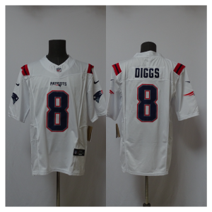 Nike Patriots 8 Stefon Diggs White F.U.S.E. Vapor Limited Men Jersey