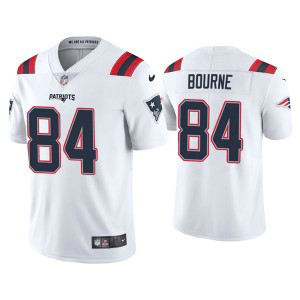 Nike Patriots 84 Kendrick Bourne 2021 White Vapor Untouchable Limited Men Jersey