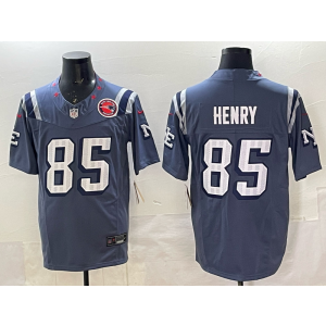 Nike Patriots 85 Hunter Henry Blue 2025 Rivalries F.U.S.E. Vapor Limited Men Jersey