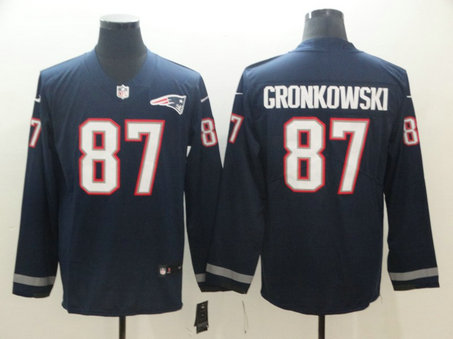 Nike Patriots 87 Rob Gronkowski Navy Therma Long Sleeve Jersey