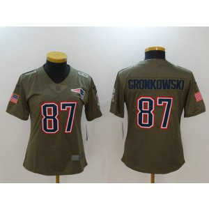 Nike Patriots 87 Rob Gronkowski Olive 2017 Salute To Service Limited Women Jersey