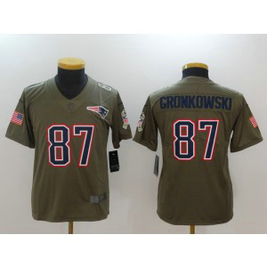 Nike Patriots 87 Rob Gronkowski Olive 2017 Salute To Service Limited Youth Jersey